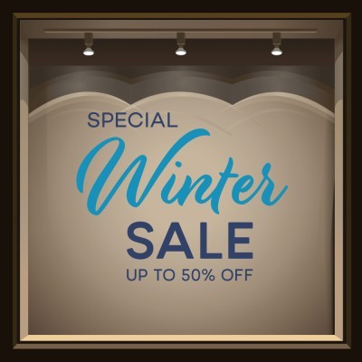 Special Sale Blue, Εκπτωτικά, Αυτοκόλλητα βιτρίνας, 80 